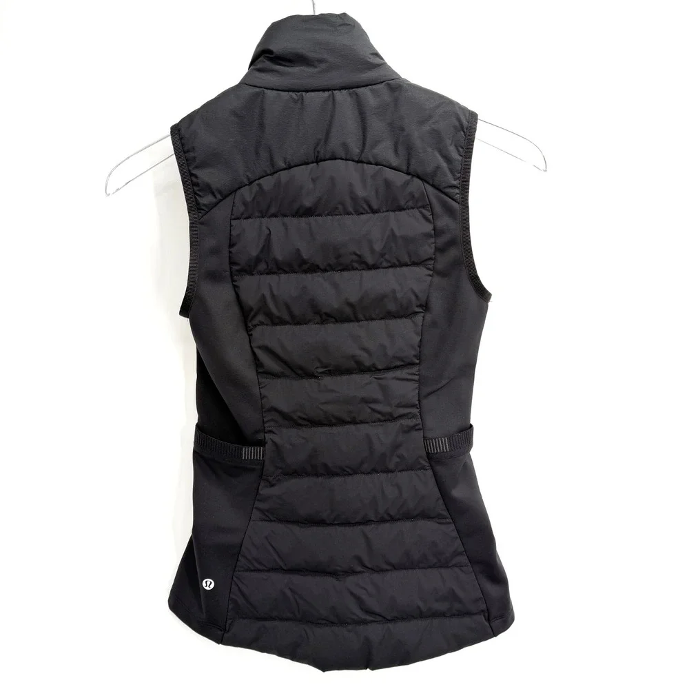 Lululemon Down For It All Vest Black Size 2 Running Puffer Quilted Vest - Picture 5 of 9